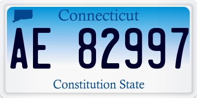 CT license plate AE82997