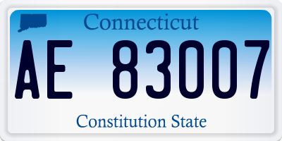 CT license plate AE83007