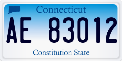 CT license plate AE83012