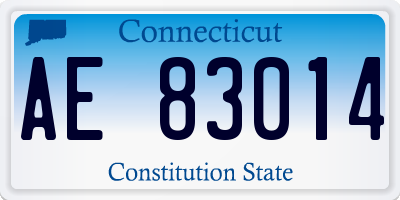 CT license plate AE83014