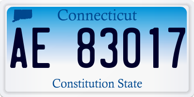 CT license plate AE83017