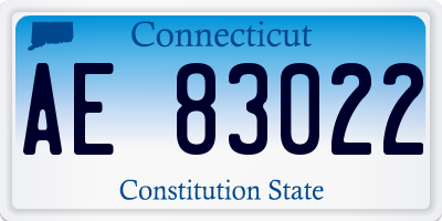 CT license plate AE83022