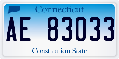 CT license plate AE83033
