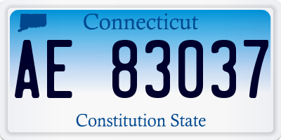 CT license plate AE83037