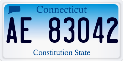 CT license plate AE83042