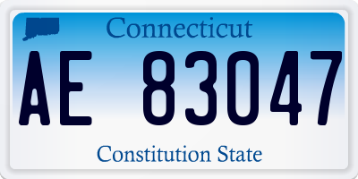 CT license plate AE83047