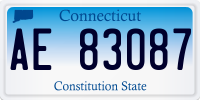 CT license plate AE83087