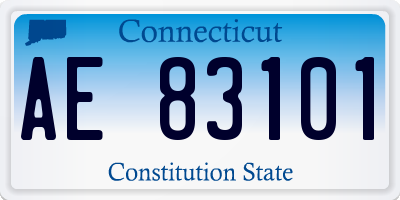 CT license plate AE83101