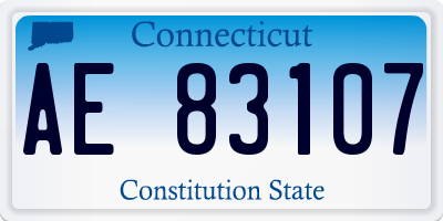 CT license plate AE83107