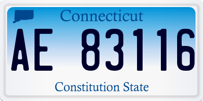 CT license plate AE83116