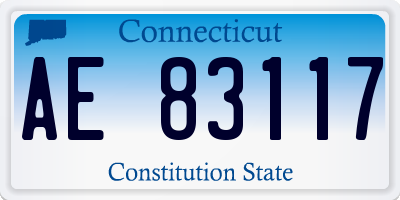 CT license plate AE83117