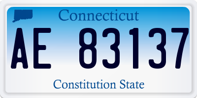 CT license plate AE83137