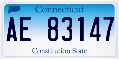 CT license plate AE83147