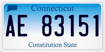 CT license plate AE83151