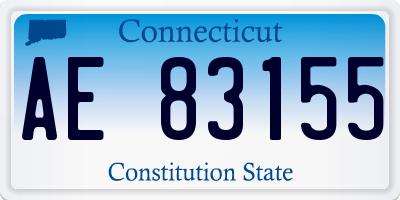 CT license plate AE83155