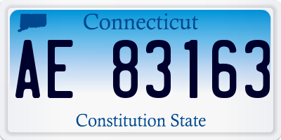 CT license plate AE83163