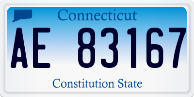 CT license plate AE83167