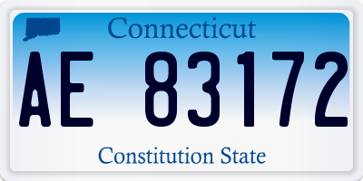 CT license plate AE83172