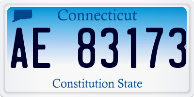 CT license plate AE83173