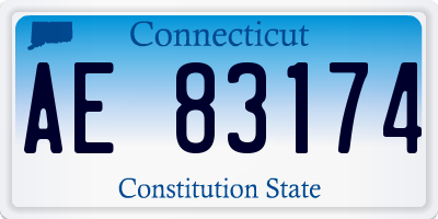 CT license plate AE83174