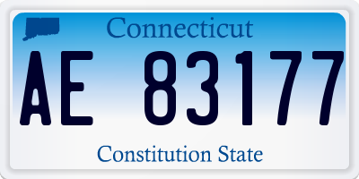 CT license plate AE83177