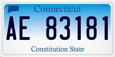 CT license plate AE83181