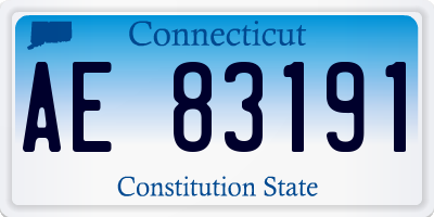 CT license plate AE83191