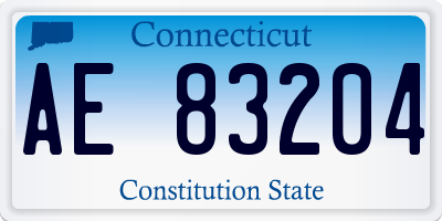 CT license plate AE83204