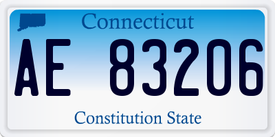 CT license plate AE83206