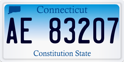 CT license plate AE83207