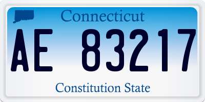 CT license plate AE83217