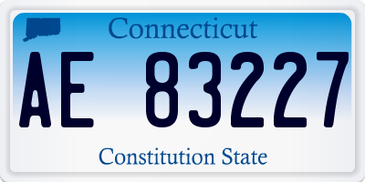 CT license plate AE83227