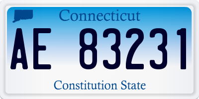 CT license plate AE83231
