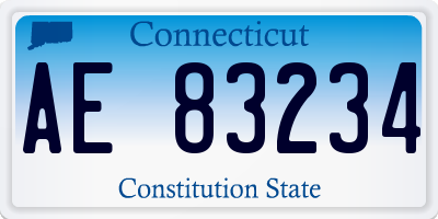CT license plate AE83234