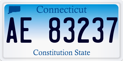 CT license plate AE83237