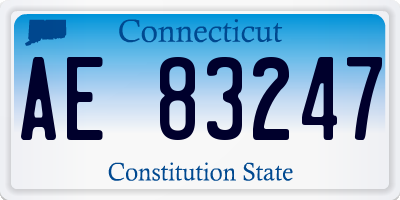 CT license plate AE83247