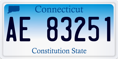 CT license plate AE83251