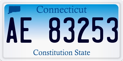 CT license plate AE83253