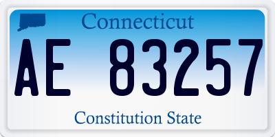 CT license plate AE83257