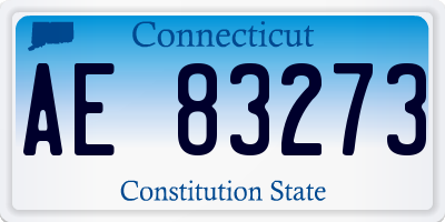 CT license plate AE83273