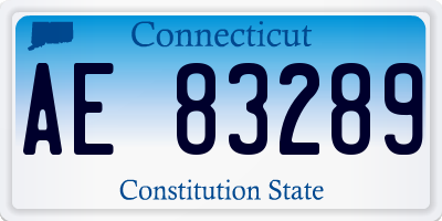 CT license plate AE83289
