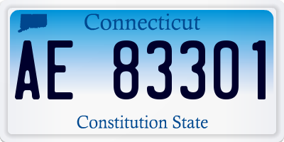 CT license plate AE83301