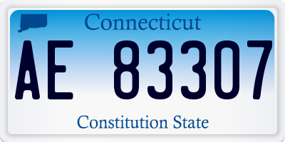 CT license plate AE83307