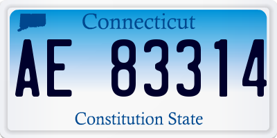 CT license plate AE83314