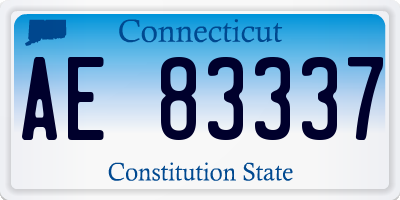 CT license plate AE83337