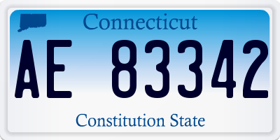 CT license plate AE83342