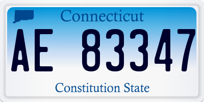 CT license plate AE83347