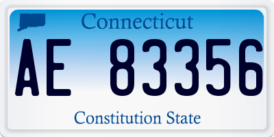 CT license plate AE83356
