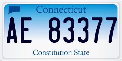 CT license plate AE83377