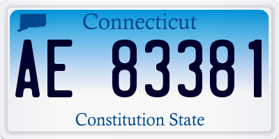 CT license plate AE83381